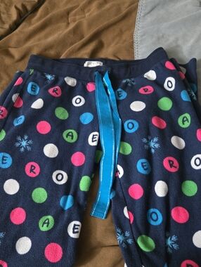 Navy Polka Dot Kids Pajama Pants with Bright Accents
